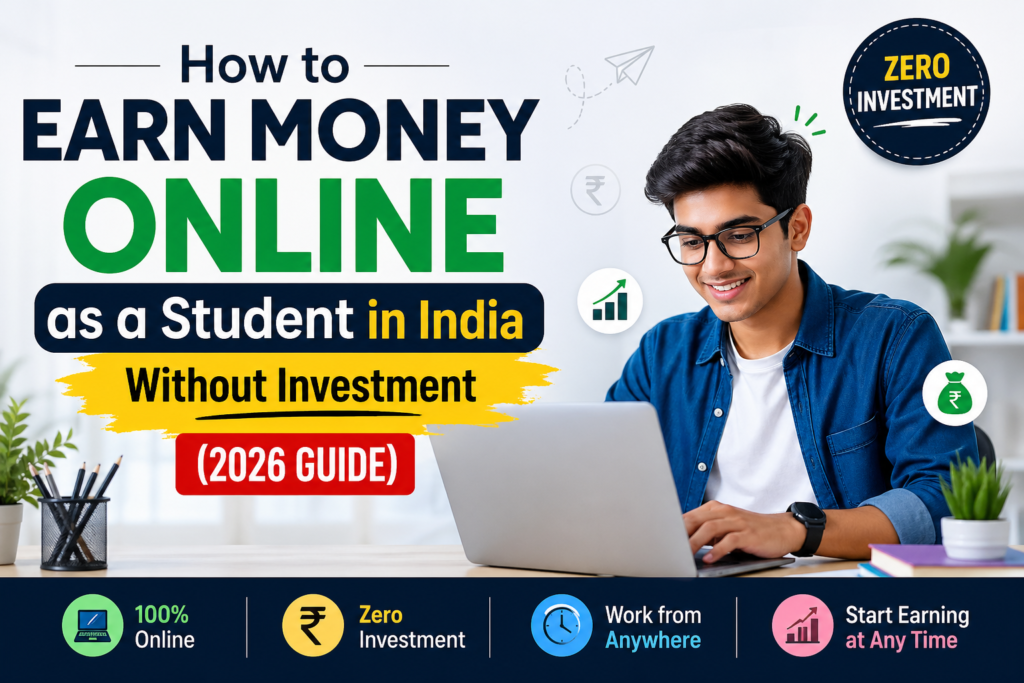 Earn money online as a student in India without investment